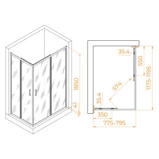 Душевой уголок RGW PA-146B 020814682-14 80x120см чёрный